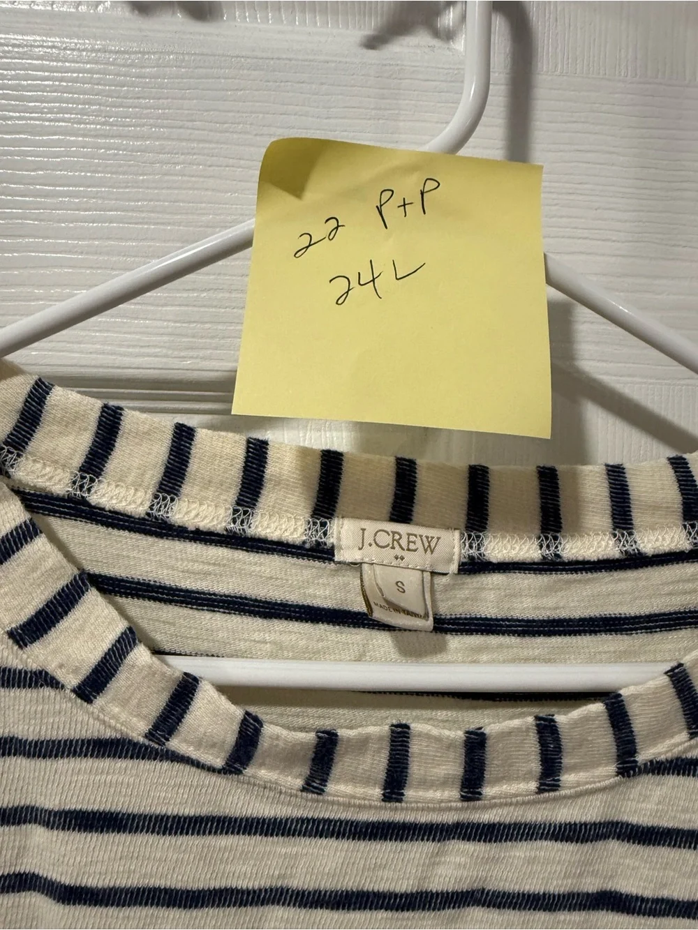 J.Crew women’s  Cream & Navy Striped Long-Sleeve Shirt